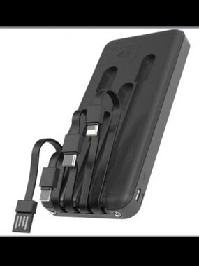 Universal Multi-Connector Portable Charger Power Bank - Black